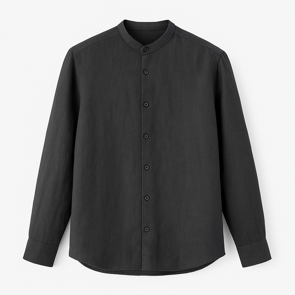 Linen Mandarin Shirt - Enzmere Shirts