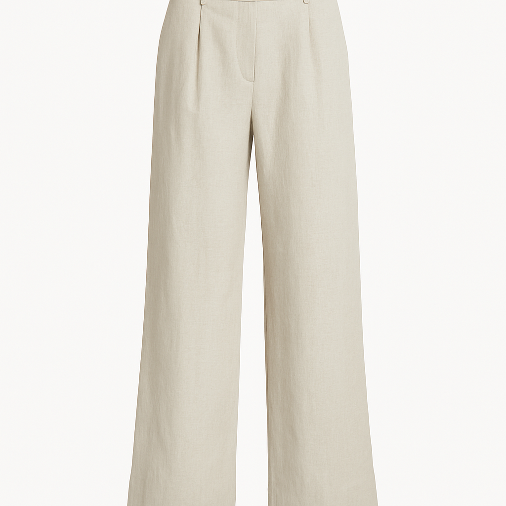 Linen Wide-Leg Trousers - Enzmere Pants