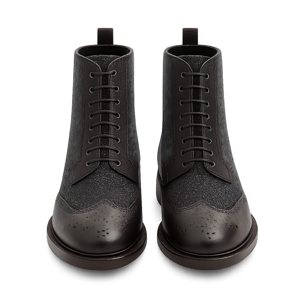 Wool Brogue Boots - Enzmere Shoes