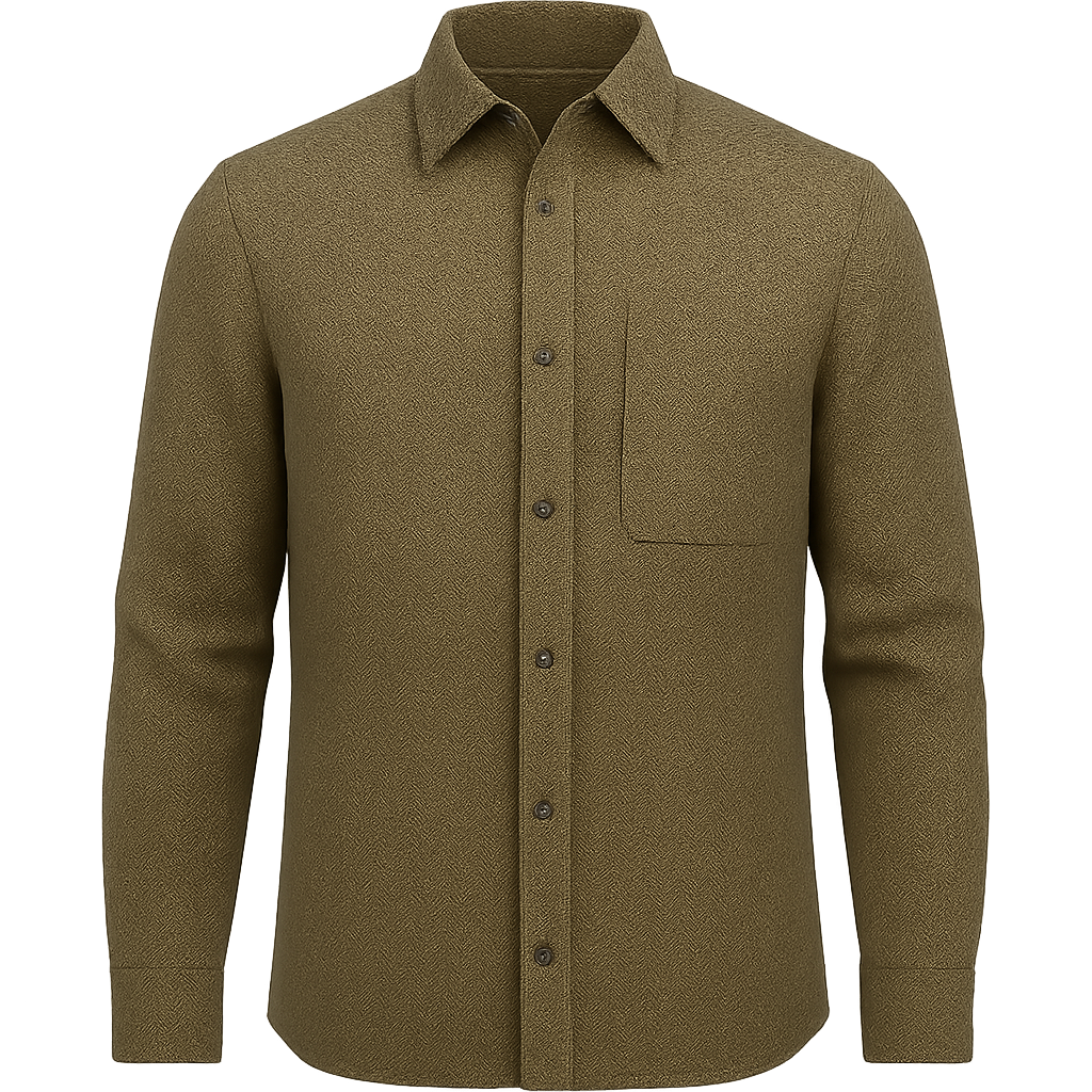 Wool Herringbone Shirt - Enzmere Shirts